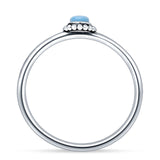 Round Mother Of Pearl Evil Eye Ring