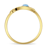 Round Mother Of Pearl Hamsa Hand Ring