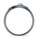 Round Moonstone Hamsa Hand Ring