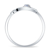 Round Moonstone Hamsa Hand Ring