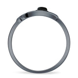 Round Black Onyx Hamsa Hand Ring