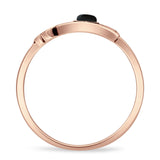 Round Black Onyx Hamsa Hand Ring