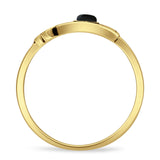 Round Black Onyx Hamsa Hand Ring