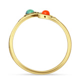Adjustable Floral Cross Ring