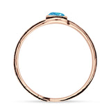 Round BlueOpal Feather Ring