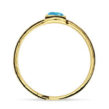 Round BlueOpal Feather Ring