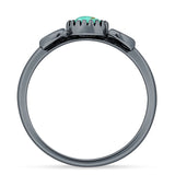 Round Turquoise Moon Ring