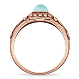 Oxidized Oval Larimar Twisted Ring