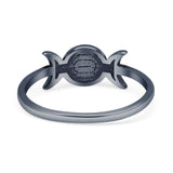 Oxidized Moon Ring