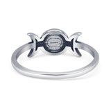 Oxidized Moon Ring