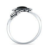 Oxidized Flower & Bee Oxidized Ring