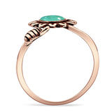 Oxidized Flower & Bee Oxidized Ring