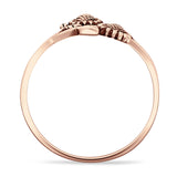 Two Sunflower Leaves Branch Oxidized Ring