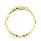 Two Sunflower Smiley O Shaped Oxidized Ring