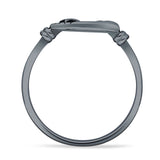 Celestial Moon Star 11mm Circle Ring Oxidized 925 Sterling Silver