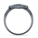 Twisted Roope Oxidized Anchor Ring