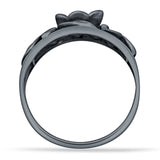 Oxidized Rose Flower Ring