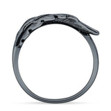 Oxidized Leaf Ring