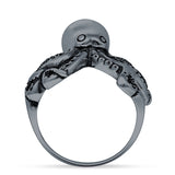 Oxidized Octopus Ring