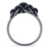 Oxidized V Midi Mushroom Ring
