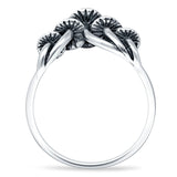 Oxidized V Midi Mushroom Ring
