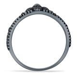 Oxidized Flower Beaded Band