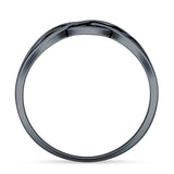 Oxidized Celtic Twisted Infinity Rings