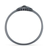 Oxidized Sun Face Ring
