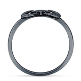  Oxidized Moon Star Ring