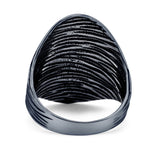  Oxidized Textured Cocktail Ring