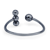  Oxidized Beaded Ball Ring