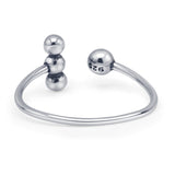  Oxidized Beaded Ball Ring