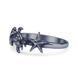 Seashell Turtle & Starfish Ring