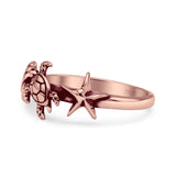 Seashell Turtle & Starfish Ring