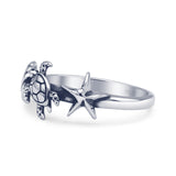 Seashell Turtle & Starfish Ring