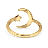  Oxidized Moon Star Ring