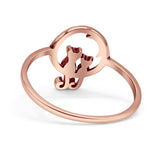 Cat & Moon Ring