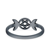  Triple Moon Pentagram Ring