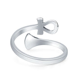 Ankh & Lotus Flower Ring