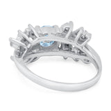 Art Deco Round Natural Stone Floral Ring