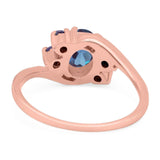 Art Deco Oval Natural Stone Swirl Ring