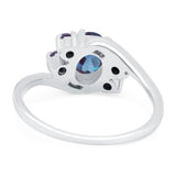 Art Deco Oval Natural Stone Swirl Ring