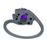 Art Deco Oval Natural Stone Swirl Ring