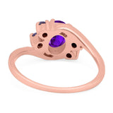 Art Deco Oval Natural Stone Swirl Ring