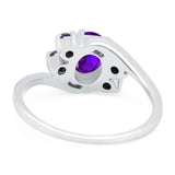 Art Deco Oval Natural Stone Swirl Ring