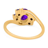 Art Deco Oval Natural Stone Swirl Ring