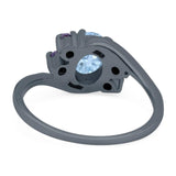 Art Deco Oval Natural Stone Swirl Ring