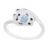 Art Deco Oval Natural Stone Swirl Ring