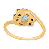 Art Deco Oval Natural Stone Swirl Ring