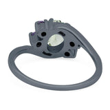 Art Deco Oval Natural Stone Swirl Ring